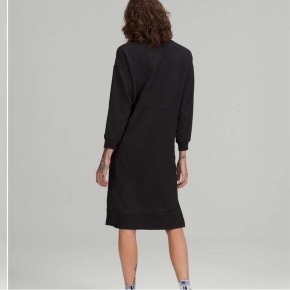Lululemon Modal Fleece Funnel Neck Dress Size 6 in Black - Picture 7 of 15